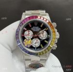 Noob V13 Swiss Copy Rolex Cosmo Daytona Rainbow with Baguette Diamond Watch 7750